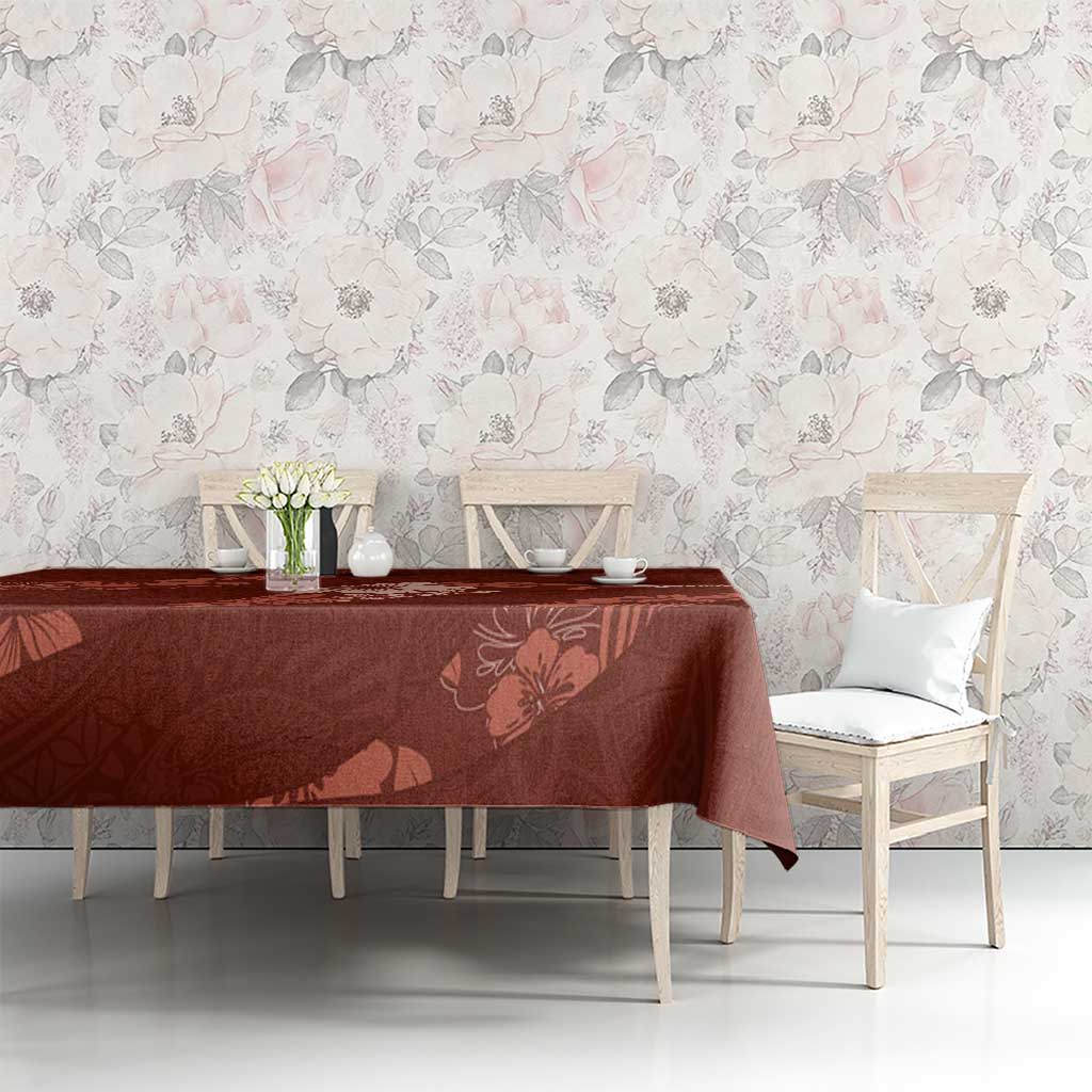 Aloha Hawaii Floral Tapa Tablecloth Patchwork Crimson LT7 - Polynesian Pride