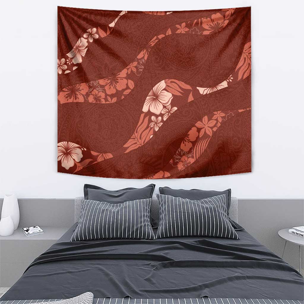 Aloha Hawaii Floral Tapa Tapestry Patchwork Crimson LT7 - Polynesian Pride