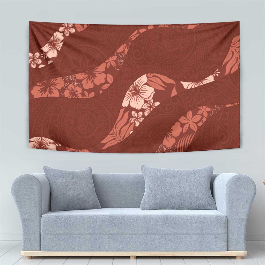 Aloha Hawaii Floral Tapa Tapestry Patchwork Crimson LT7 - Polynesian Pride