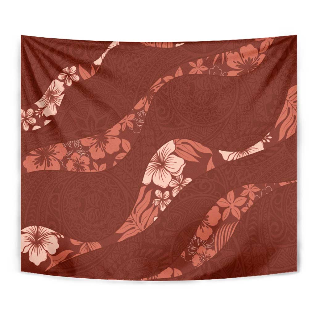 Aloha Hawaii Floral Tapa Tapestry Patchwork Crimson LT7 - Polynesian Pride