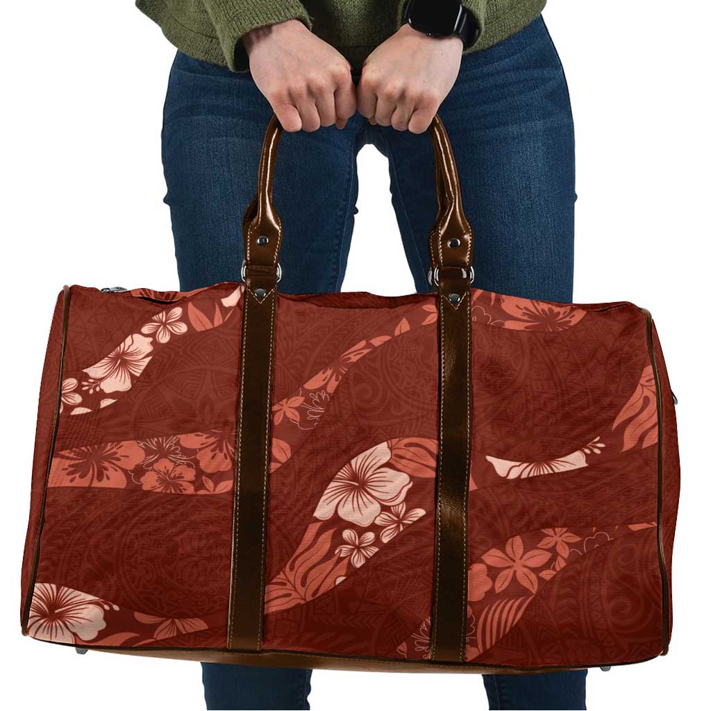 Aloha Hawaii Floral Tapa Travel Bag Patchwork Crimson LT7 Crimson - Polynesian Pride