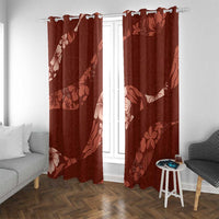 Aloha Hawaii Floral Tapa Window Curtain Patchwork Crimson LT7 With Grommets Crimson - Polynesian Pride