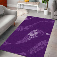 Aloha Hawaii Floral Tapa Area Rug Patchwork Violet LT7 - Polynesian Pride