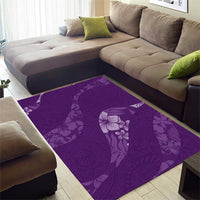 Aloha Hawaii Floral Tapa Area Rug Patchwork Violet LT7 - Polynesian Pride