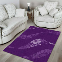 Aloha Hawaii Floral Tapa Area Rug Patchwork Violet LT7 - Polynesian Pride