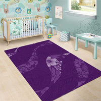 Aloha Hawaii Floral Tapa Area Rug Patchwork Violet LT7 - Polynesian Pride
