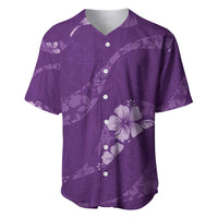 Aloha Hawaii Floral Tapa Baseball Jersey Patchwork Violet LT7 Violet - Polynesian Pride