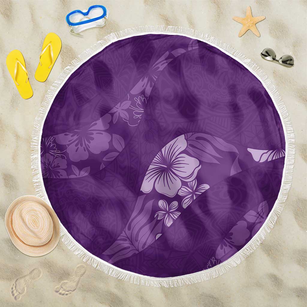 Aloha Hawaii Floral Tapa Beach Blanket Patchwork Violet LT7 One Size 150cm Violet - Polynesian Pride