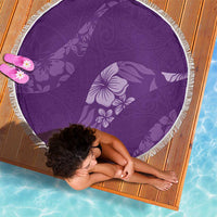 Aloha Hawaii Floral Tapa Beach Blanket Patchwork Violet LT7 - Polynesian Pride