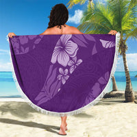 Aloha Hawaii Floral Tapa Beach Blanket Patchwork Violet LT7 - Polynesian Pride