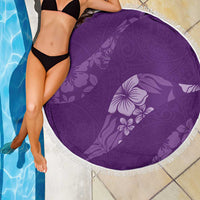 Aloha Hawaii Floral Tapa Beach Blanket Patchwork Violet LT7 - Polynesian Pride