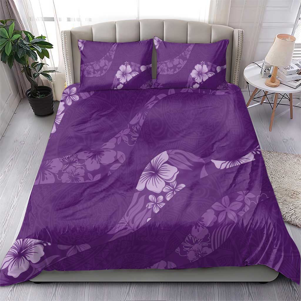 Aloha Hawaii Floral Tapa Bedding Set Patchwork Violet LT7 - Polynesian Pride