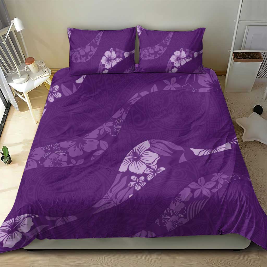 Aloha Hawaii Floral Tapa Bedding Set Patchwork Violet LT7 - Polynesian Pride
