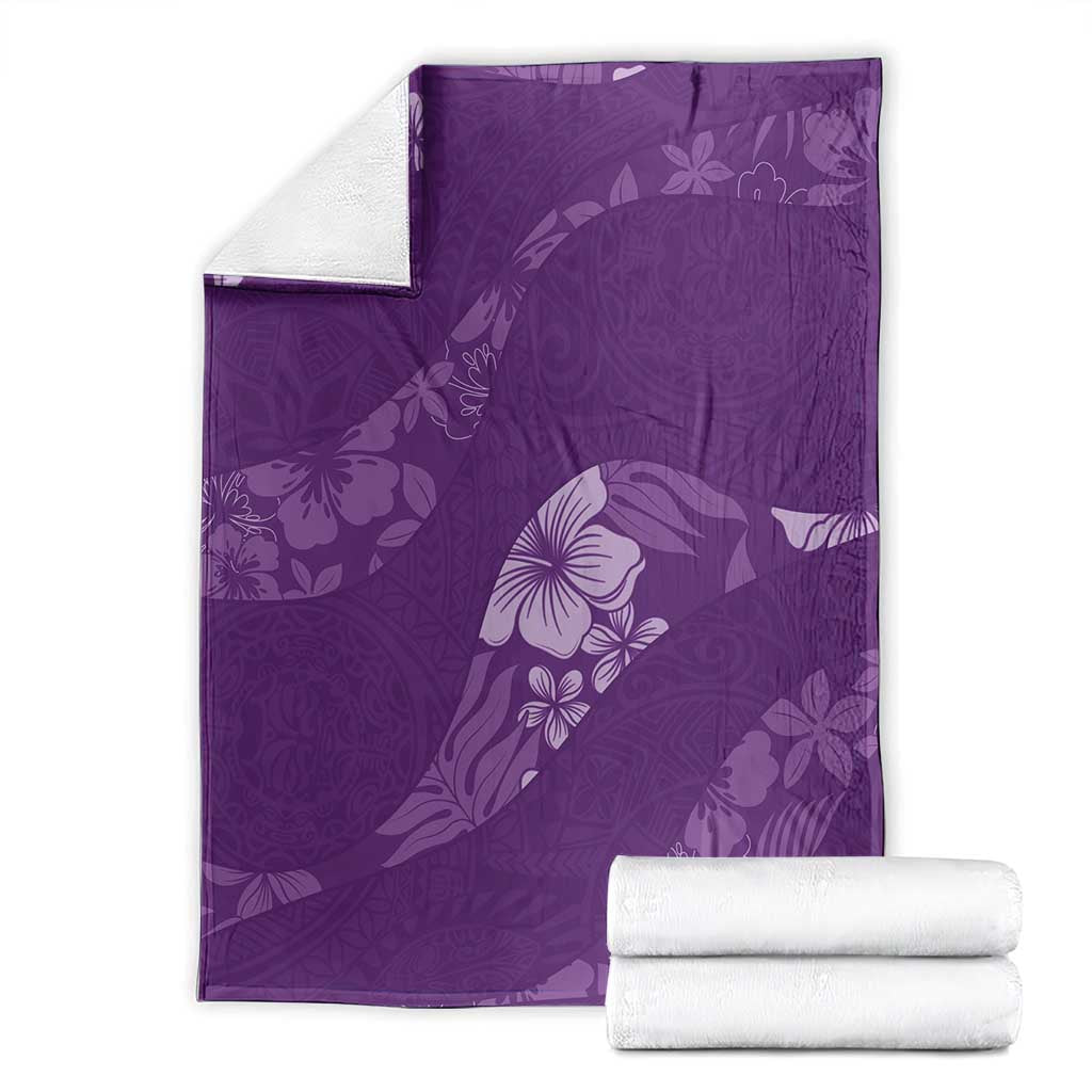 Aloha Hawaii Floral Tapa Blanket Patchwork Violet LT7 - Polynesian Pride