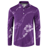 Aloha Hawaii Floral Tapa Button Sweatshirt Patchwork Violet LT7 Violet - Polynesian Pride