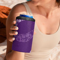Aloha Hawaii Floral Tapa 4 in 1 Can Cooler Tumbler Patchwork Violet LT7 - Polynesian Pride