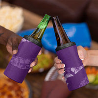 Aloha Hawaii Floral Tapa 4 in 1 Can Cooler Tumbler Patchwork Violet LT7 - Polynesian Pride
