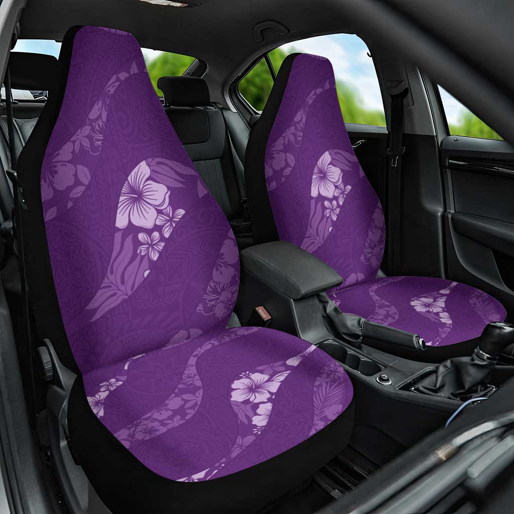 Aloha Hawaii Floral Tapa Car Seat Cover Patchwork Violet LT7 One Size Violet - Polynesian Pride