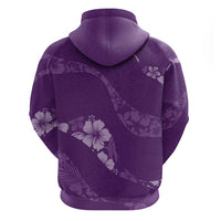 Aloha Hawaii Floral Tapa Hoodie Patchwork Violet LT7 - Polynesian Pride