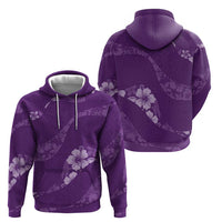 Aloha Hawaii Floral Tapa Hoodie Patchwork Violet LT7 - Polynesian Pride