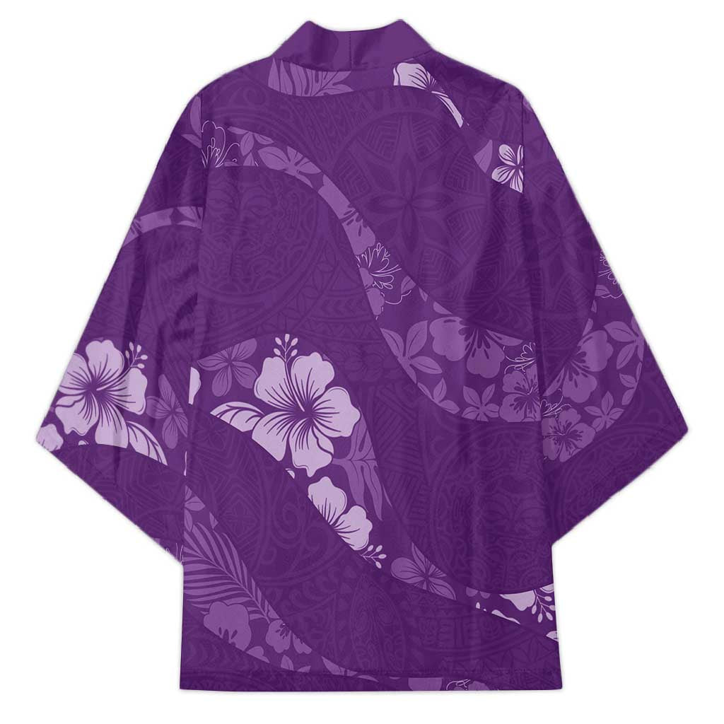 Aloha Hawaii Floral Tapa Kimono Patchwork Violet LT7 - Polynesian Pride