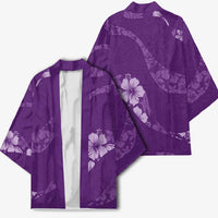 Aloha Hawaii Floral Tapa Kimono Patchwork Violet LT7 - Polynesian Pride