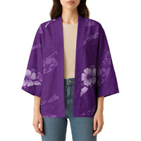 Aloha Hawaii Floral Tapa Kimono Patchwork Violet LT7 - Polynesian Pride