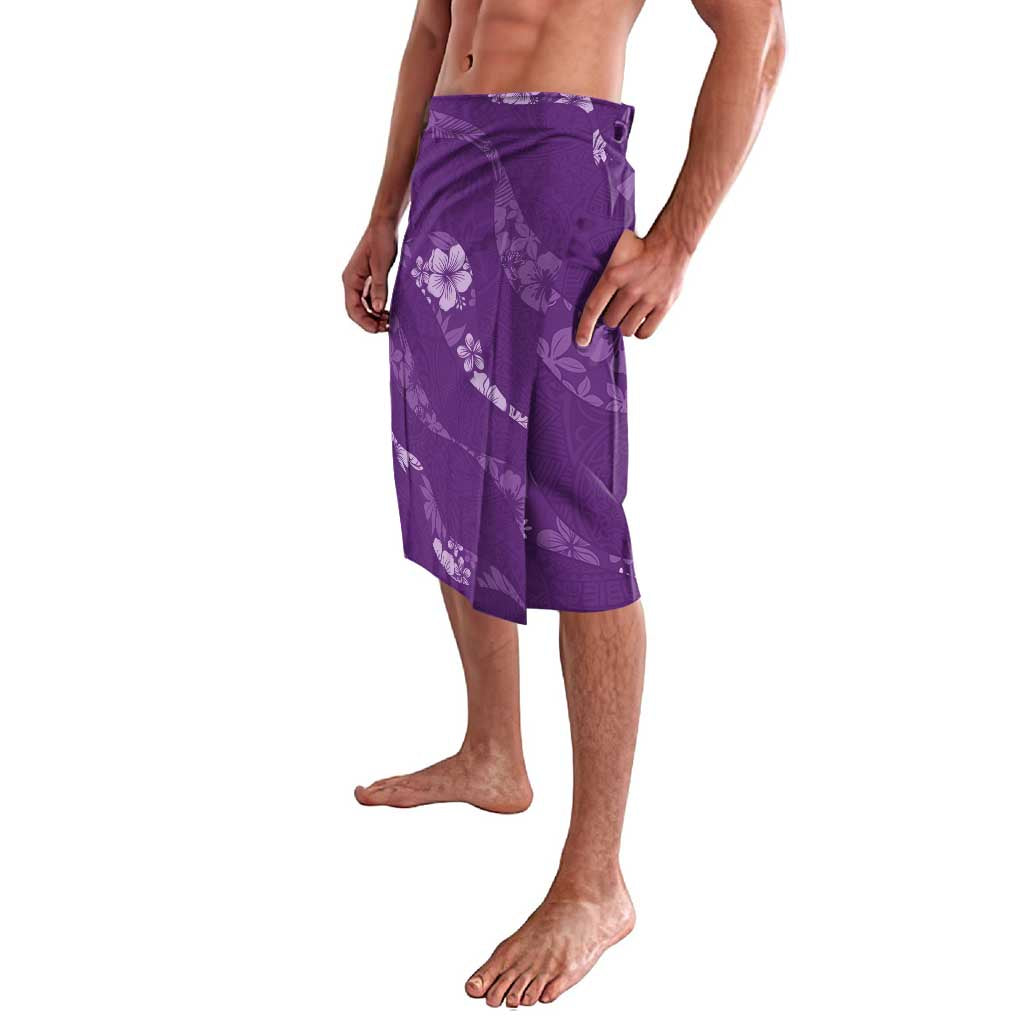 Aloha Hawaii Floral Tapa Lavalava Patchwork Violet LT7 - Polynesian Pride