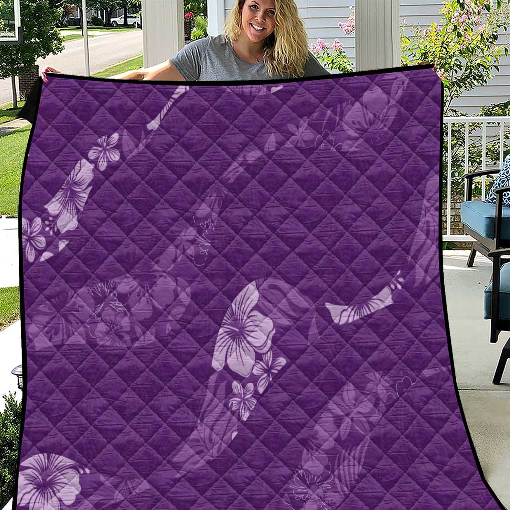 Aloha Hawaii Floral Tapa Quilt Patchwork Violet LT7 Violet - Polynesian Pride