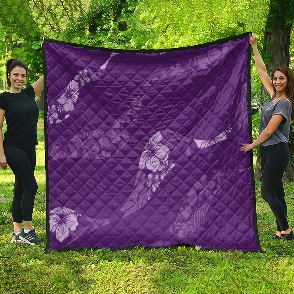 Aloha Hawaii Floral Tapa Quilt Patchwork Violet LT7 - Polynesian Pride