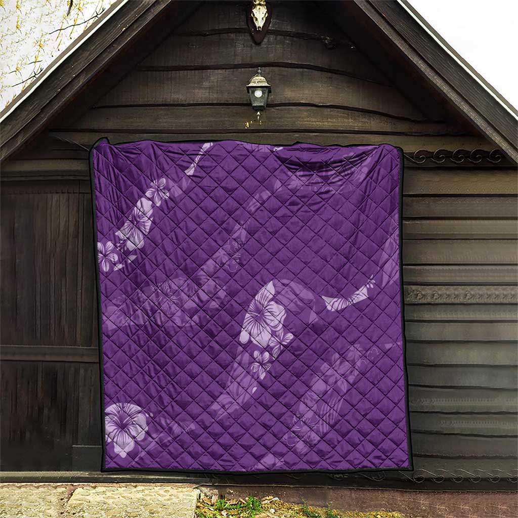 Aloha Hawaii Floral Tapa Quilt Patchwork Violet LT7 - Polynesian Pride
