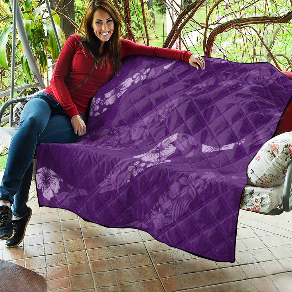 Aloha Hawaii Floral Tapa Quilt Patchwork Violet LT7 - Polynesian Pride