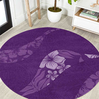 Aloha Hawaii Floral Tapa Round Carpet Patchwork Violet LT7 Violet - Polynesian Pride