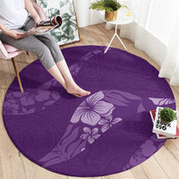 Aloha Hawaii Floral Tapa Round Carpet Patchwork Violet LT7 - Polynesian Pride
