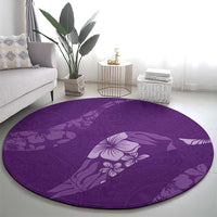 Aloha Hawaii Floral Tapa Round Carpet Patchwork Violet LT7 - Polynesian Pride