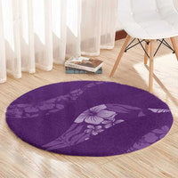 Aloha Hawaii Floral Tapa Round Carpet Patchwork Violet LT7 - Polynesian Pride