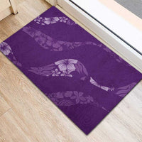 Aloha Hawaii Floral Tapa Rubber Doormat Patchwork Violet LT7 - Polynesian Pride