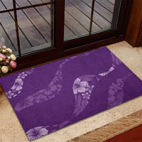 Aloha Hawaii Floral Tapa Rubber Doormat Patchwork Violet LT7 - Polynesian Pride