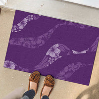 Aloha Hawaii Floral Tapa Rubber Doormat Patchwork Violet LT7 - Polynesian Pride