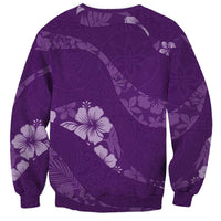 Aloha Hawaii Floral Tapa Sweatshirt Patchwork Violet LT7 - Polynesian Pride