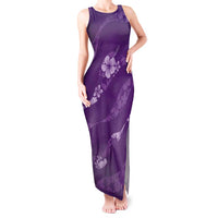 Aloha Hawaii Floral Tapa Tank Maxi Dress Patchwork Violet LT7 Women Violet - Polynesian Pride