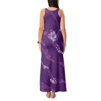 Aloha Hawaii Floral Tapa Tank Maxi Dress Patchwork Violet LT7 - Polynesian Pride