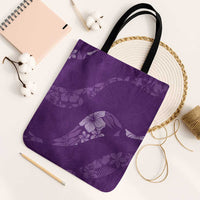 Aloha Hawaii Floral Tapa Tote Bag Patchwork Violet LT7 Black Strap One Size Violet - Polynesian Pride