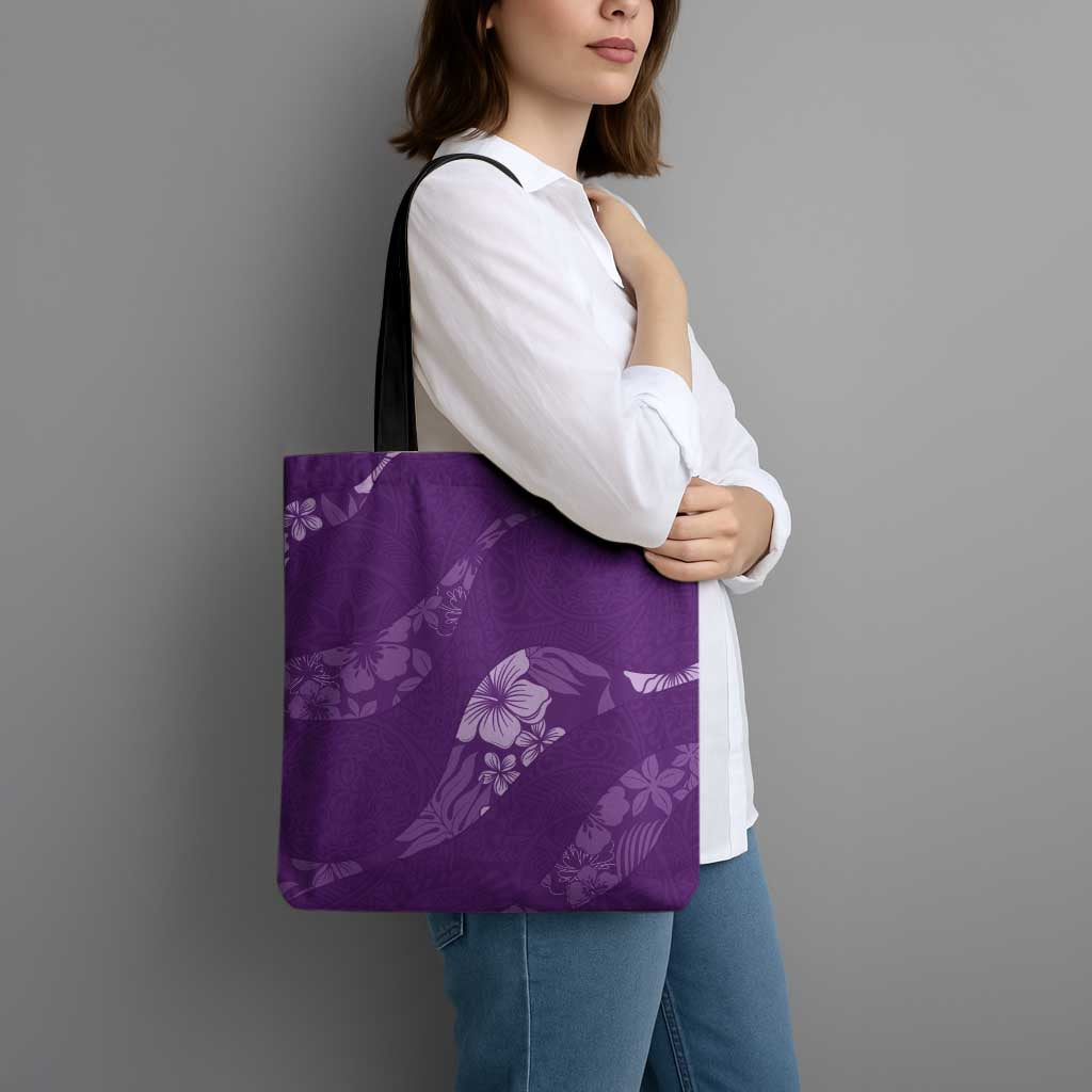 Aloha Hawaii Floral Tapa Tote Bag Patchwork Violet LT7 - Polynesian Pride