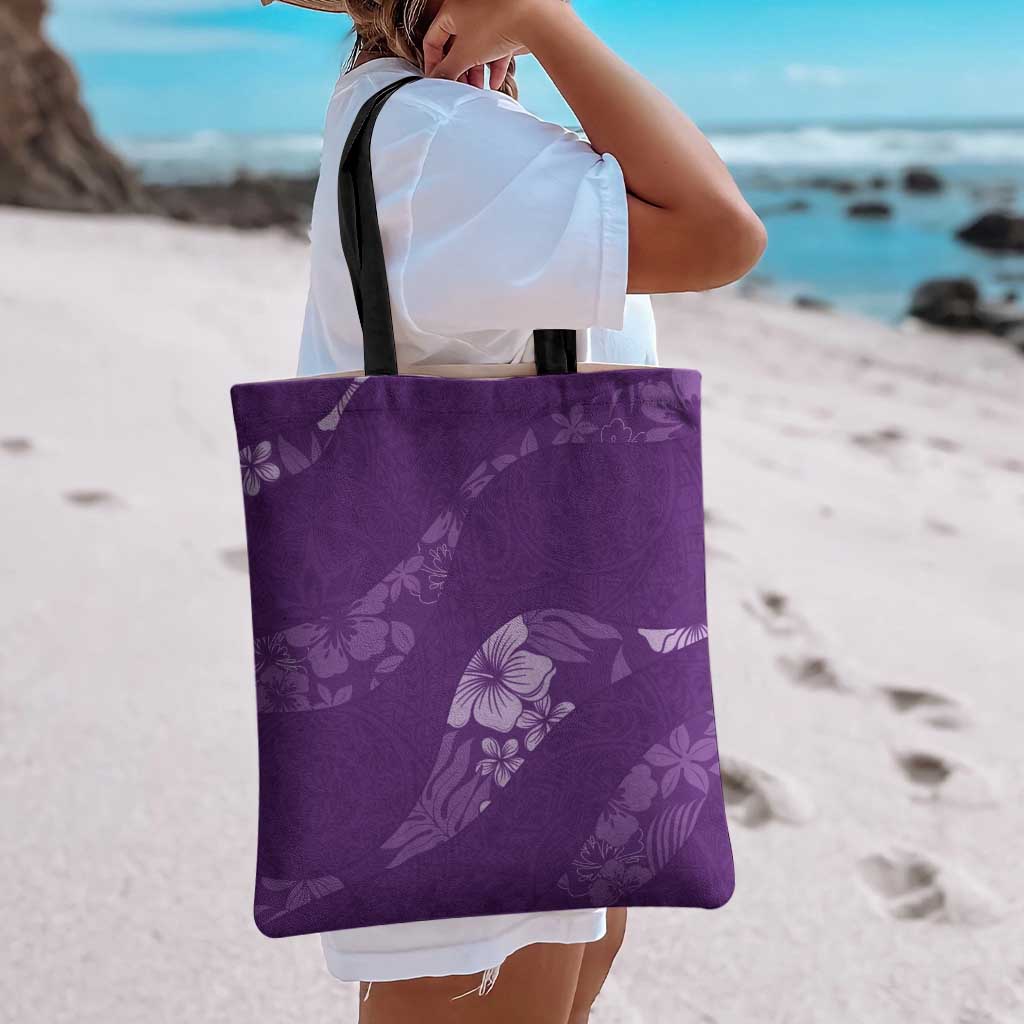 Aloha Hawaii Floral Tapa Tote Bag Patchwork Violet LT7 - Polynesian Pride