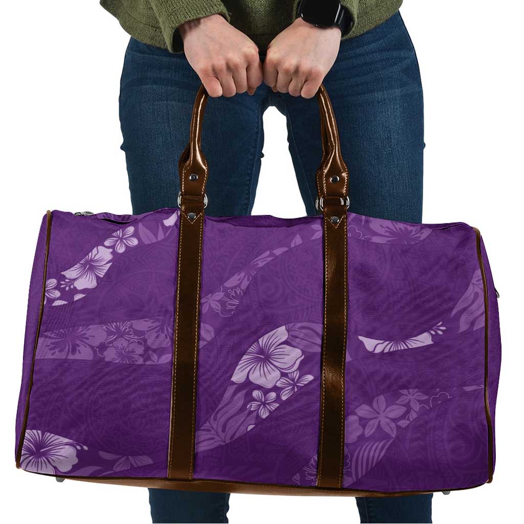 Aloha Hawaii Floral Tapa Travel Bag Patchwork Violet LT7 Violet - Polynesian Pride