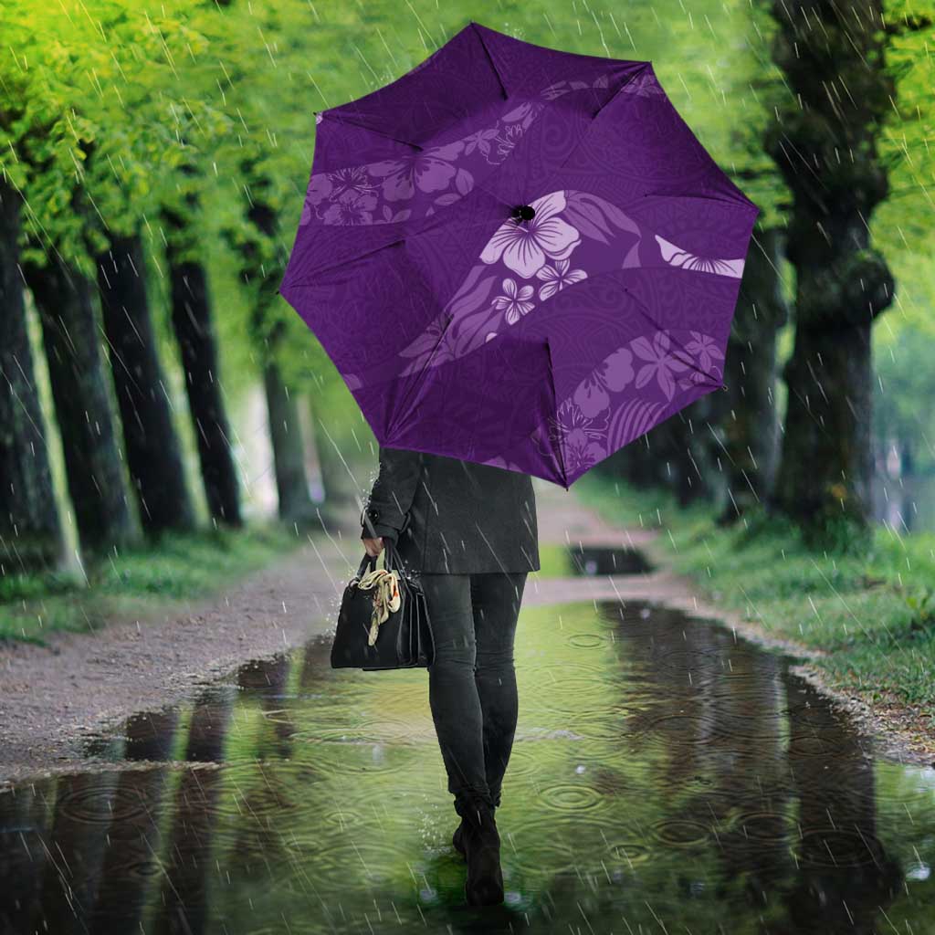 Aloha Hawaii Floral Tapa Umbrella Patchwork Violet LT7 - Polynesian Pride
