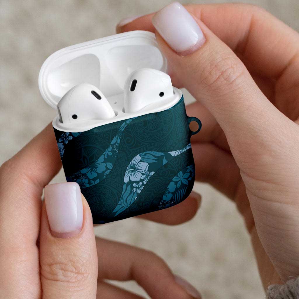 Aloha Hawaii Floral Tapa AirPods Case Patchwork Teal LT7 - Polynesian Pride