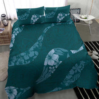 Aloha Hawaii Floral Tapa Bedding Set Patchwork Teal LT7 - Polynesian Pride