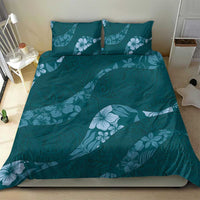 Aloha Hawaii Floral Tapa Bedding Set Patchwork Teal LT7 - Polynesian Pride